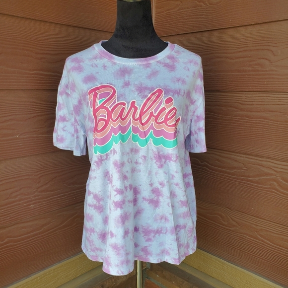 Barbie Women's Tie-Dyed Graphic Short Sleeve Crewneck T-Shirt Size XL EUC - Picture 1 of 14